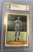 Cal Ripkin Jr 1982 Fleer baseball card, graded 7 n