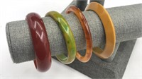 4 Bakelite Bangle Bracelets