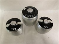 Spun Aluminum Kitchen coffee and tea containers