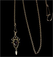 Art Noveau 10K Gold Watch Fob and Necklace Pendant