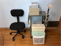 Metal Craft Table/Office Chair/File Boxes