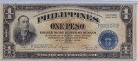 Philippines 1 Peso Series 66, WWII FSN + Gift PHAA