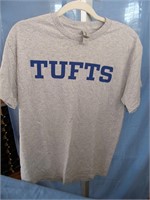 GILDAN Tufts Logo T-Shirt, Ash Gray, Size Medium