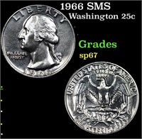 1966 SMS Washington Quarter 25c Grades sp67