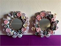 Beautiful Handmade Shell / Floral Wall Mirrors