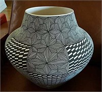 S W Pottery #2, Signed, Black/ White