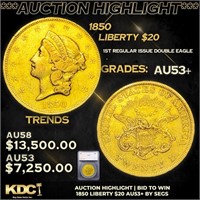 ***Auction Highlight*** 1850 Gold Liberty Double E