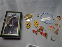 Army, Red Hat, Frogs, KS, Misc Jewelry Lot