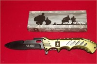 AS NEW - ARMY STRONG LOCKBLADE KNIFE " CALVALRY "