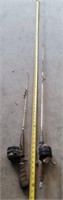 2 Vintage glass fishing rods