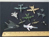 Group of metal airplanes