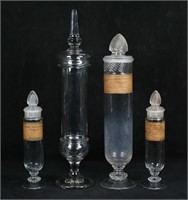 4 Glass Apothecary Bottles