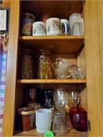 CABINET OF MISC. GLASSES AND MUGS