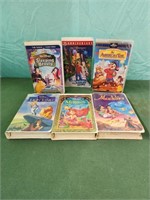 6 VHS TAPES,  DISNEY MOVIES LION KING LITTLE