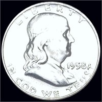1958-D Franklin Half Dollar CLOSELY UNCIRCULATED