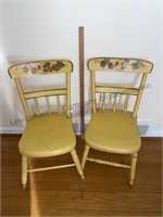 2 matching wooden chairs