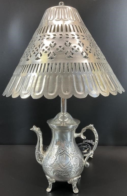 Silver Teapot Lamp