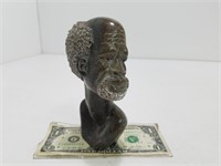 Vintage African Art Stone Head Carving Sculpture P