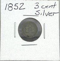 1852 3-Cent Piece (90% Silver).