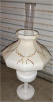 1920s Milk Glass ALADDIN Oil Lamp +Shade Complete!