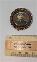 WW1 Enameled Infantry Officer's Photograph Pin