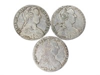 3 Silver Maria Theresa Thalers