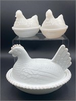 Indiana Glass Hen On Nest Candy Dishes