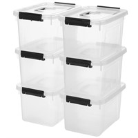JUJIAJIA 6 Quart Clear Storage Latch Box/Bins, 3