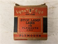 Lynx Eye 1941 Plymouth ruby glass stop lamp lens