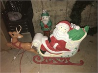 Santa Claus & Reindeer w/ Lights