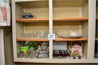 Serving Dishes, etc - 3 shelves of nice assortment