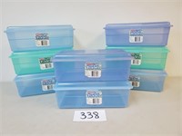 8 Sterilite Plastic FlipTops Storage Bins (No Ship