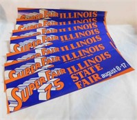 Seven 1975 Illinois State Fair bumper stickers
