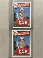 (2) 1985 MARK MCGWIRE TOPPS ROOKIE CARDS