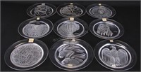 Set of Lalique Crystal Annual Plates