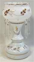 PRETTY ANTIQUE HAND PAINTED MILK GLASS LUSTRE