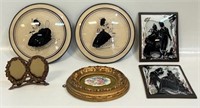 LOVELY CONVEX GLASS SILHOUETTES &  CAST FRAME
