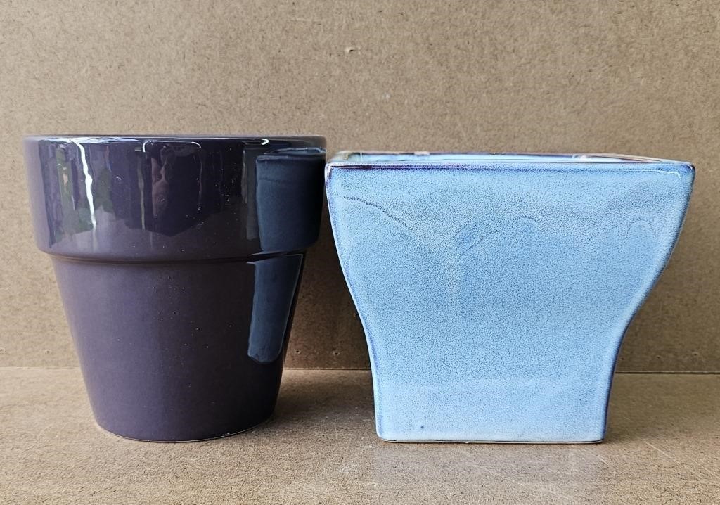 Purple & Blue Ceramic Flower Pots