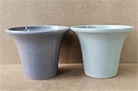 Grey & Mint Ceramic Flower Pots