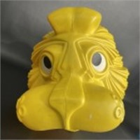 Lion Head Waste Receptacle Shows Wear