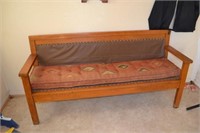Old Oak Bench, padded, 66" long