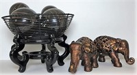 Basket & Orb Decor with Elephant