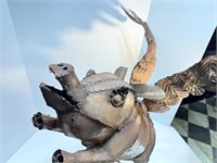 Large Metal Flying Pig Lawn Ornament