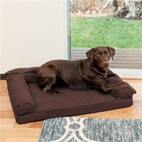 BROWN LARGE DOG BED, 33 X 18 INCHES