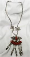 Allegust Native American Sterling Coral Necklace