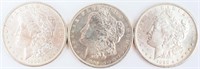 Coin 3 Morgan Silver Dollars 1890-P, 1890-S & 90-O