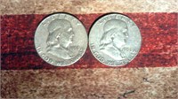 1953 D & 1953 S Franklin Half Dollar