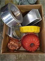 Box of assorted pans