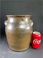 Brown Double Handled Pottery Crock