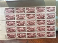 USA sheet of 25 mint stamps 3cents1958 Scott1104